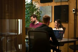 team working at a desk